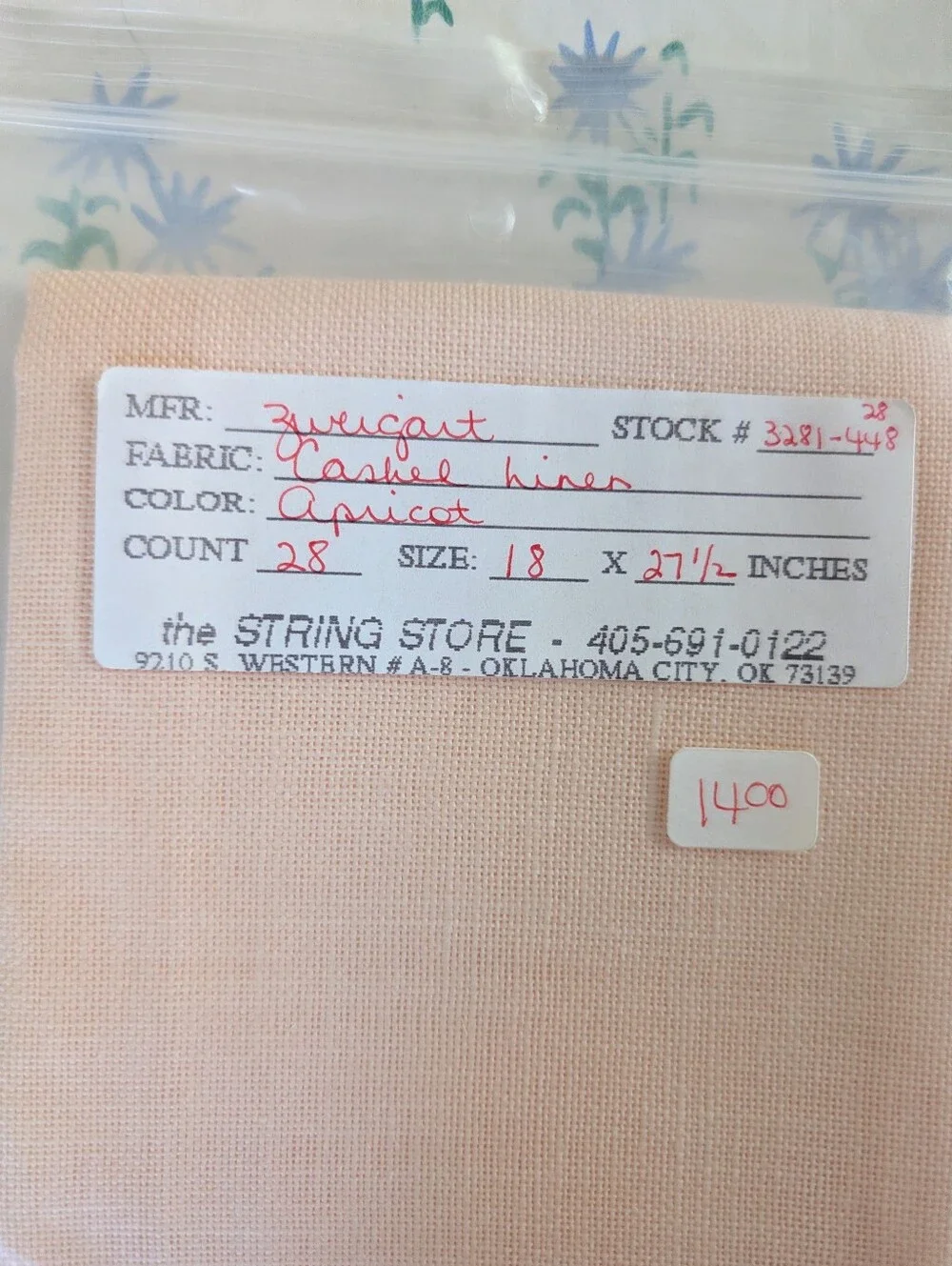 Zweigart Apricot 28 ct Cashel Linen NEW Cross Stitch Embroidery DIY Pastel